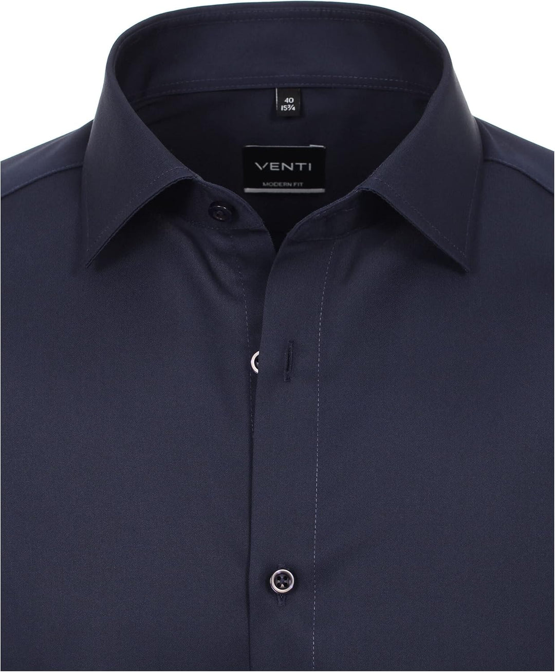 Venti Herren Twill Hemd unifarben extra Langer Arm 72cm Modern Fit 40 Dunkelblau, 40 Dunkelblau