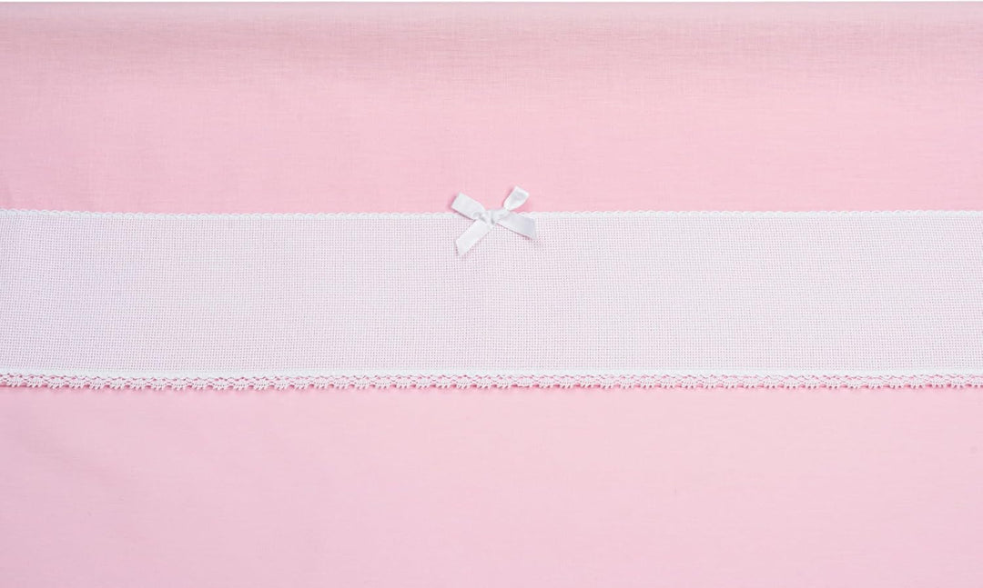 Filet - Bettwäsche-Set für Kinderwagen, 3-teilig, einfarbig, Rosa, 1 Spannbettlaken, 1 Oberlaken mit