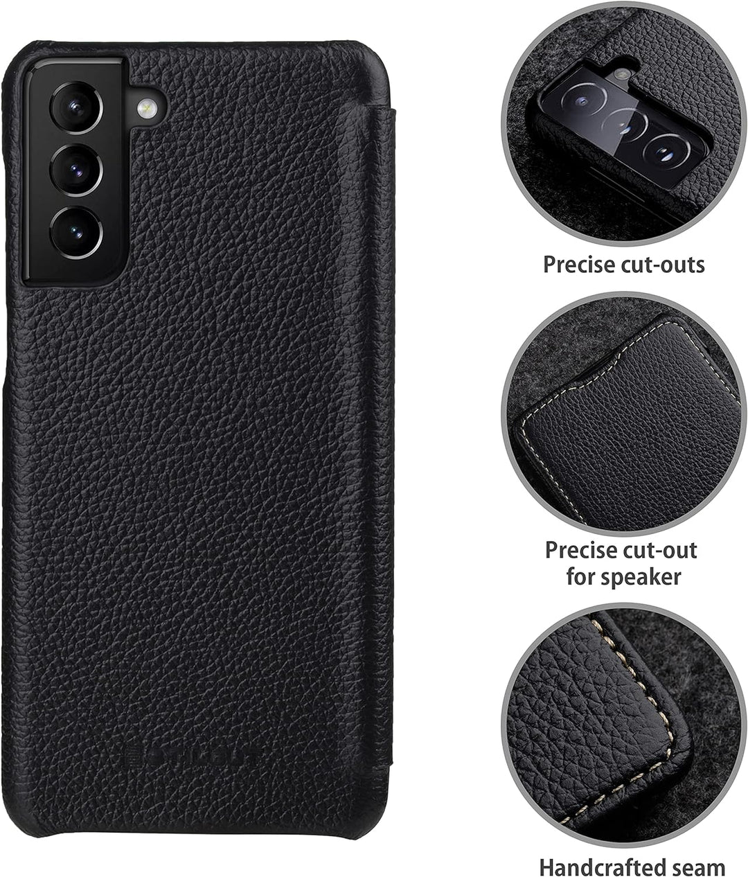 STILGUT Book Case kompatibel mit Samsung Galaxy S21 Plus 5G Hülle aus Leder zum Klappen, Klapphülle,