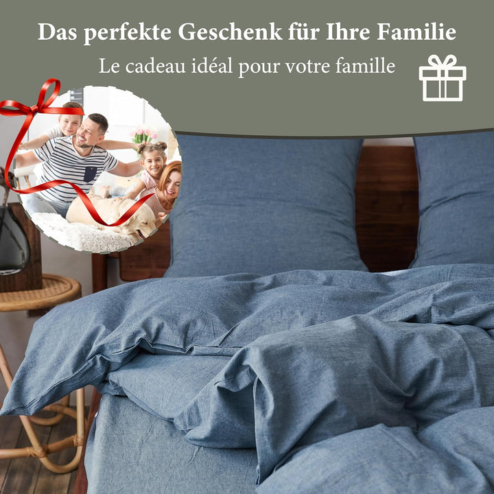 Simple&Opulence Bettwäsche 2 Teilig-100% Gewaschene Baumwolle Weiche und Angenehme Schlafkomfort - Ö