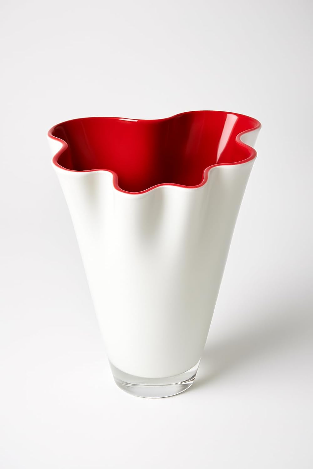 SIGNATURE HOME COLLECTION Glasvase rot weiss Blumenvase mundgeblasen 21 x 21 x 30 cm 21 x 21 x 30 cm