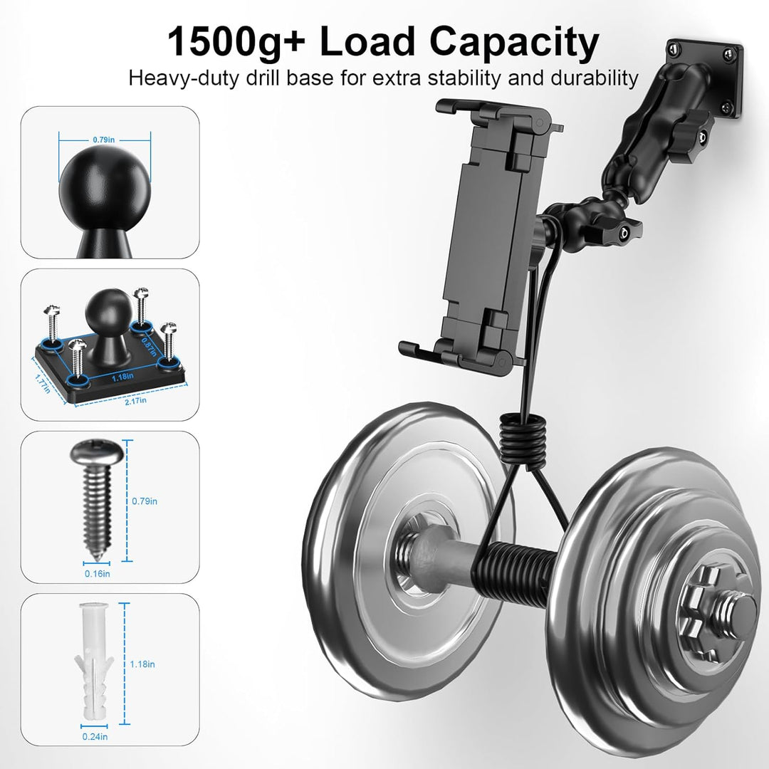 PLDHPRO Tablet Halterung Auto, iPad Halterung Auto für LKW Armaturenbrett, Wand & Schreibtisch, 360°