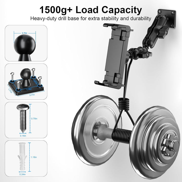 PLDHPRO Tablet Halterung Auto, iPad Halterung Auto für LKW Armaturenbrett, Wand & Schreibtisch, 360°