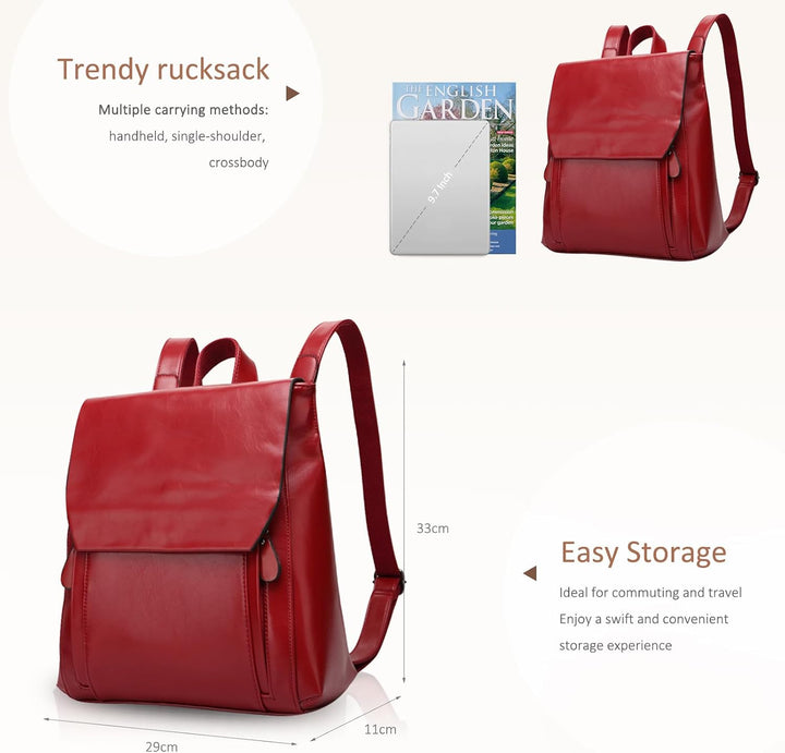 NICOLE&amp;DORIS Mode Damen Rucksack Henkeltaschen Schulrucksack Reisen Daypacks Outdoor Tasche Weich PU
