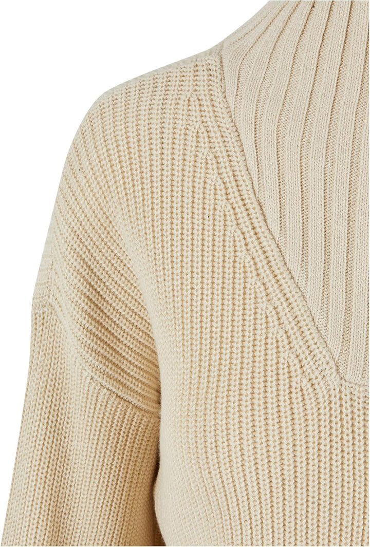 Urban Classics Damen Ladies Oversized Knit Troyer XL Sand, XL Sand