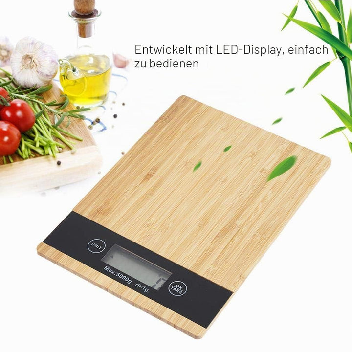 Panel Elektronische Waage Holz Lebensmittel Messwerkzeuge Rechteckige Form Entworfen Gewicht Mehlwaa