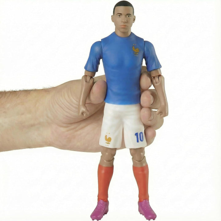 Megableu - FFF-Figur Killian Mbappé Nr. 10 – 20 cm – grosse Fussballfigur realistisch & beweglich mi