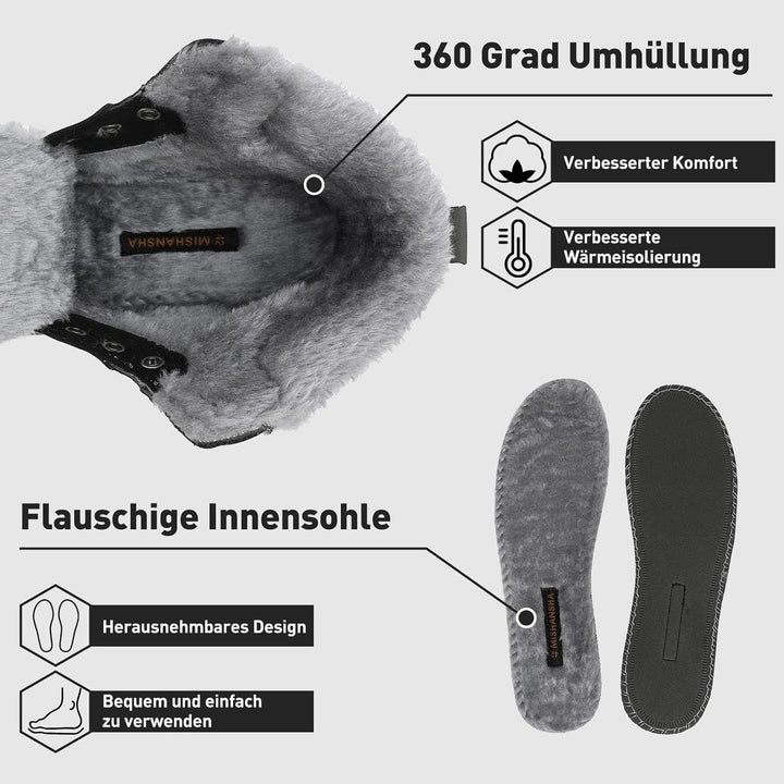 Mishansha Winterschuhe Herren Stiefel Warm Gefüttert Winterstiefel Damen Wasserdicht Outdoor Schnees