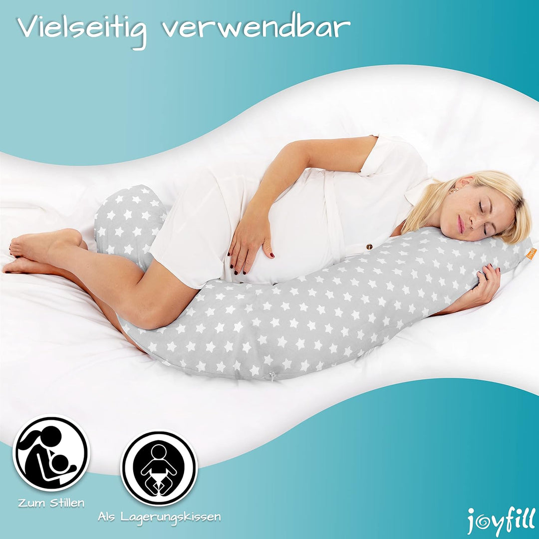 joyfill® Premium Stillkissen Mikroperlen 170cm I Ideal zum Schlafen & Stillen Dank Flüsterleiser & B