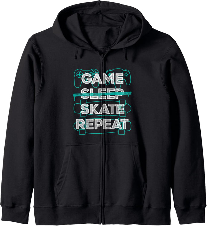das Spiel Schlafen Skate Repeat Kapuzenjacke