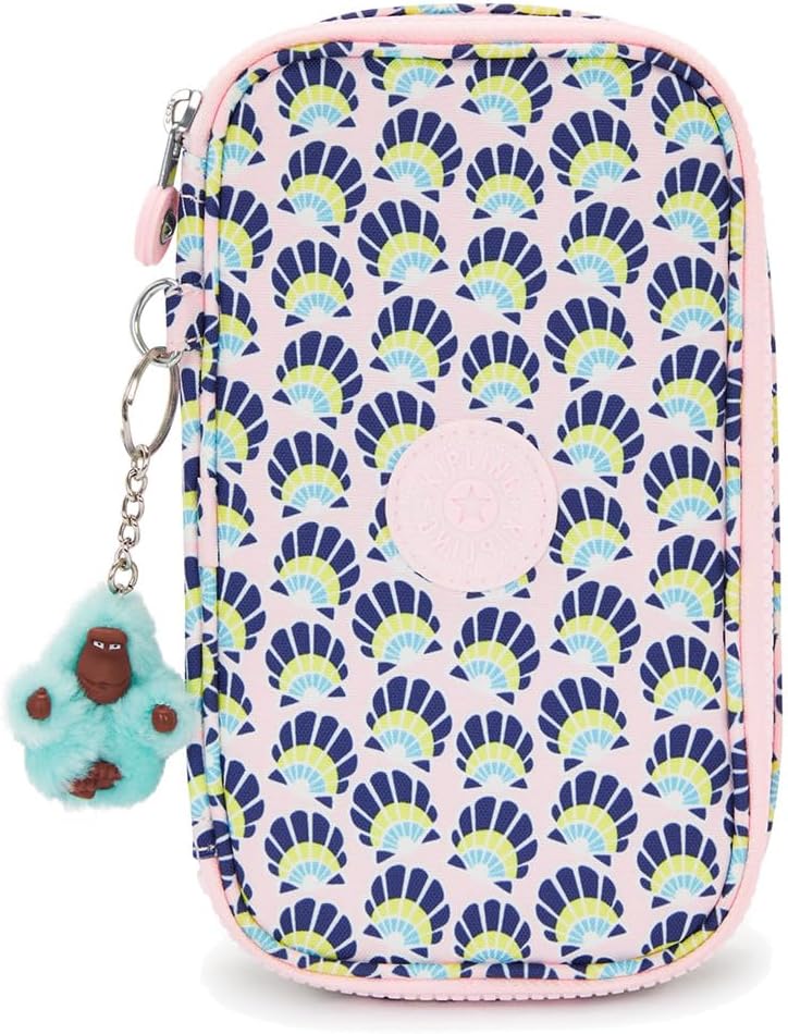 Kipling 50 PENS Medium pencase, Pouches, Cases, Geo Shell (Blue), Geo Shell