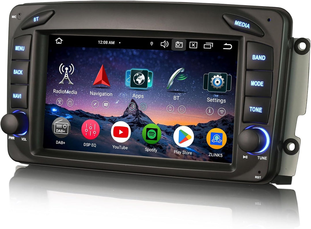 Erisin 7 Zoll 8-Kern 8GB+128GB Android 14 Autoradio Bluetooth GPS Navigation für Mercedes A/C/G Klas