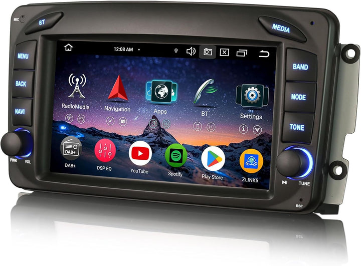 Erisin 7 Zoll 8-Kern 8GB+128GB Android 14 Autoradio Bluetooth GPS Navigation für Mercedes A/C/G Klas