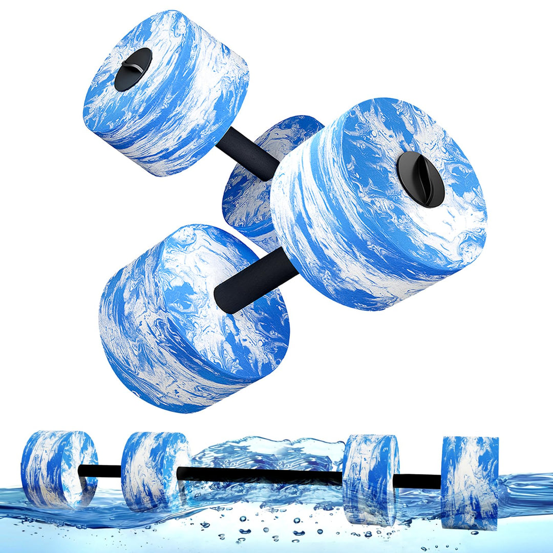 HAPBEAR 3-in-1 Wasserhanteln mit Verbindungsstange – 2er-Set Aqua Hanteln & Wassergymnastik Zubehör