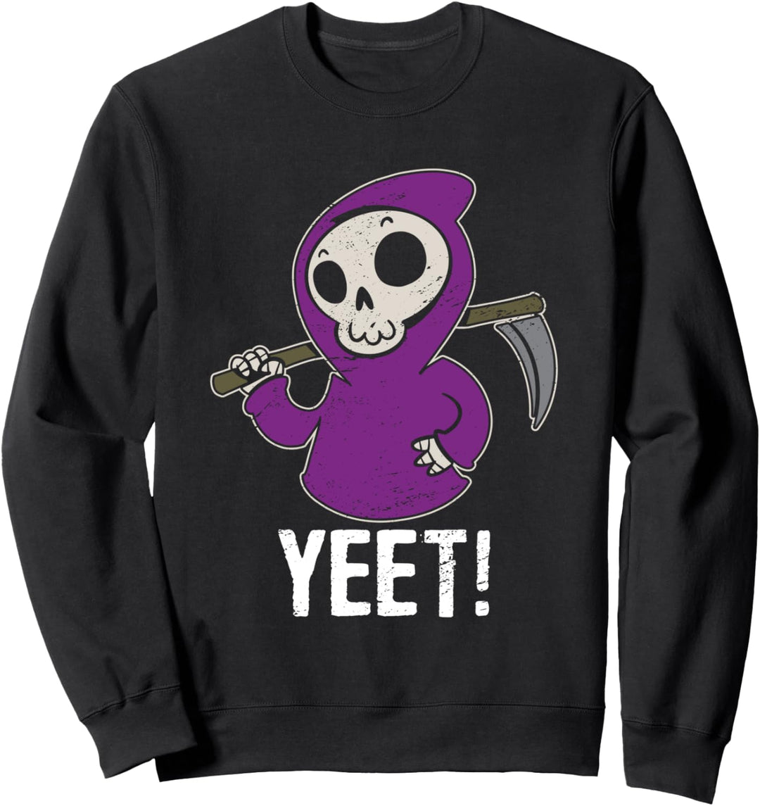 Yeet Lustiger Cartoon Sensenmann Sense Halloween Spirit Sweatshirt