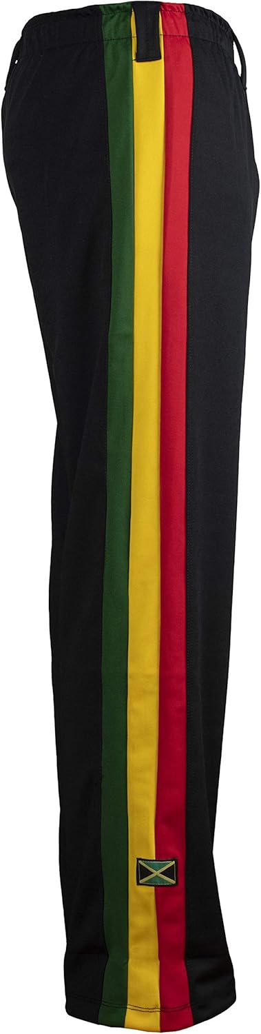 JL Sport Authentische brasilianische Capoeira Martial Arts Jungenhose (Schwarz, Jamaikanisch Reggae