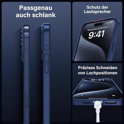 UniqueMe 5-in-1-Set für iPhone 15 Pro Max Hülle, [Nie Vergilbung] Handyhülle für iPhone 15 Pro Max C