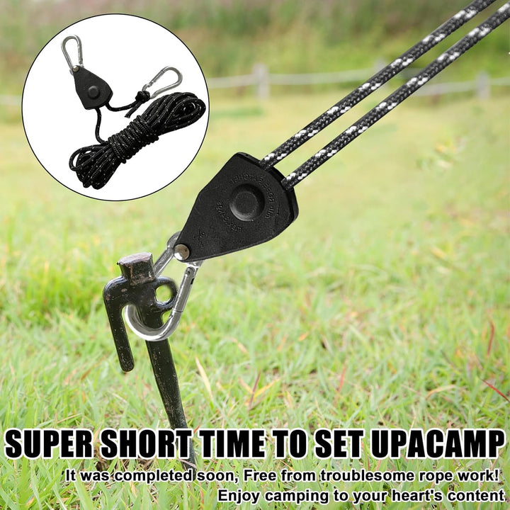 8 Stück 2M Reflektierend Abspannseile Seil mit Seilspanner: 4mm einstellbare Seil Ratsche, Rope Seil