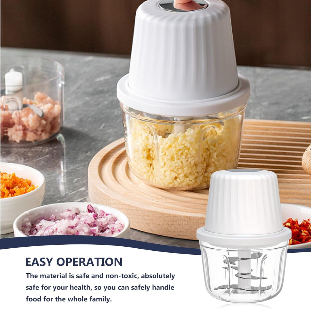 Zwiebelschneider Elektrisch, 400ml Zwiebel Zerkleinerer Elektrisch Multizerkleinerer Küche Aufladbar