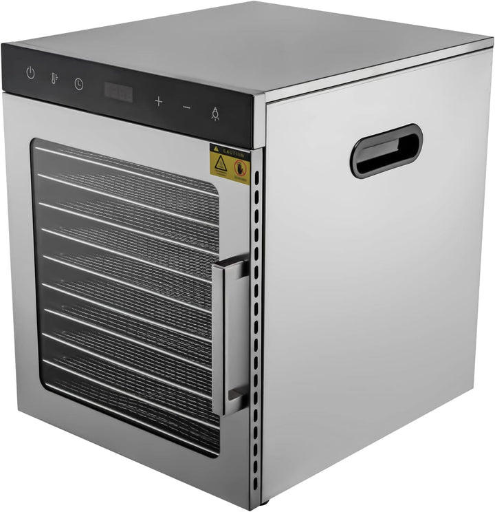 10 Etagen Obsttrockner, 800W Lebensmittel-Dehydrator, Digitaler 24-Stunden-Timer, Dörrgerät aus Edel