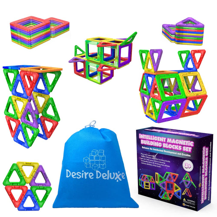 Desire Deluxe Magnetische Bausteine Magnet Montessori Spielzeug für Kinder 30PC Set Teilen ab 3 4 5