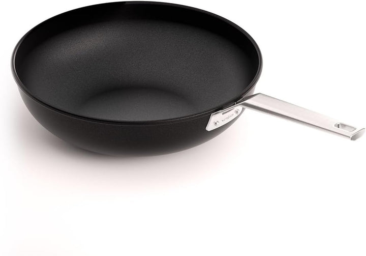 Valira 4648/25 Wokpfanne 30 cm Aluminiumguss Made in Spain, geeignet für die Induktion, Schwarz/Silb