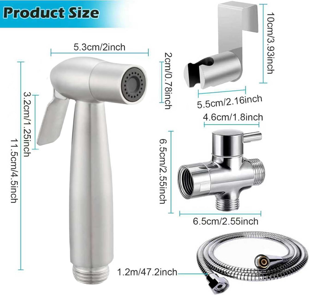 Bidet Handbrause Set, WC-Sprühflasche,Premium Edelstahl Gebürstet Bidet Handbrause, Bidet Sprayer fü