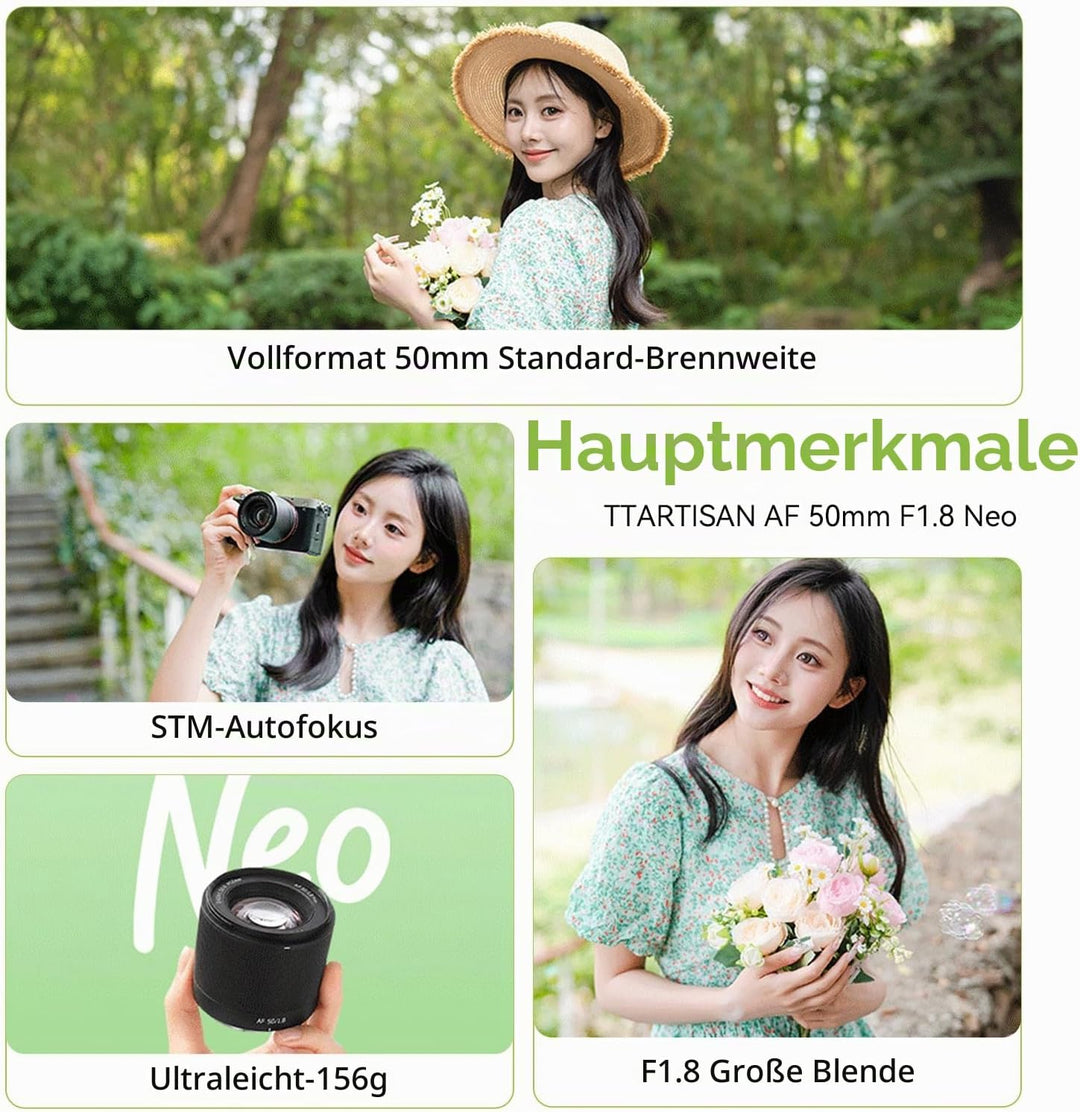 TTARTISAN AF 50mm F1.8 Neo Vollformat Objektiv für Nikon Z | Ultraleichtes Design, STM Schrittmotor-