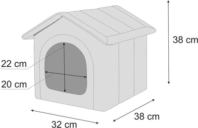 Hundehütte Hundehöhle Hundebett Hundehaus Katzenhöhle kleine S - 38x32 cm braunes Öko-Leder S - 38x3