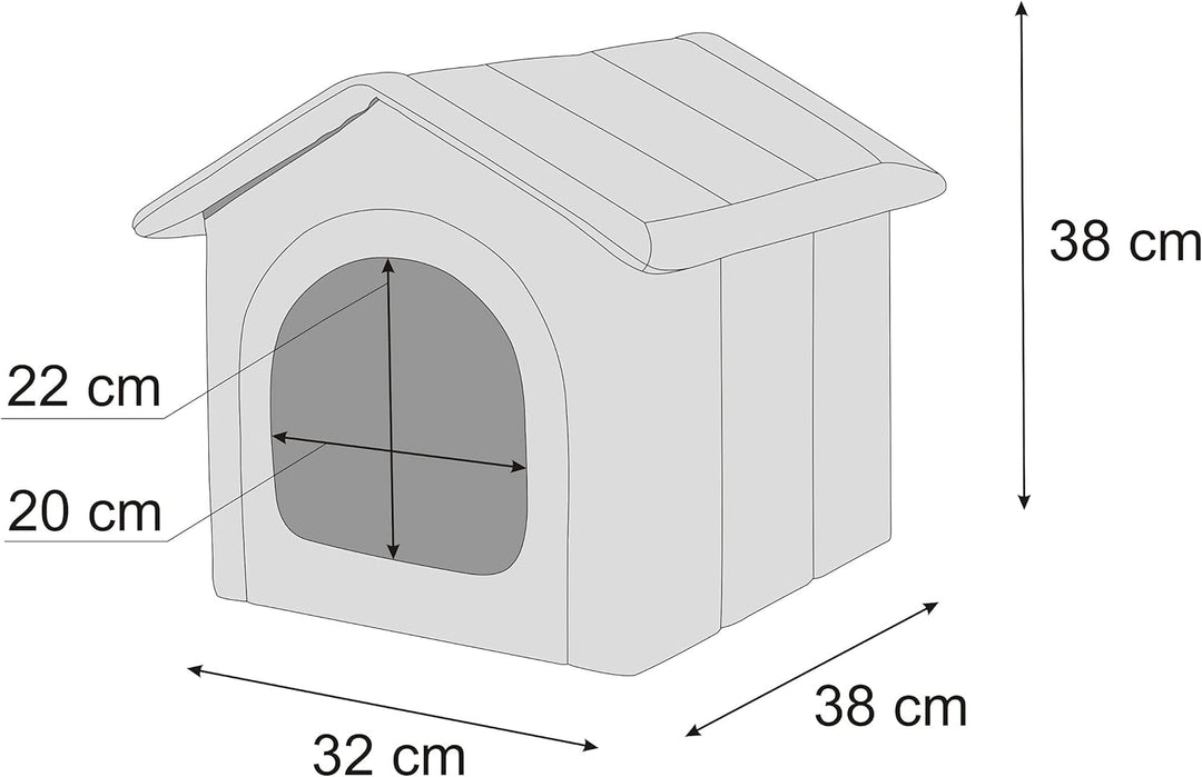 Hundehütte Hundehöhle Hundebett Hundehaus Katzenhöhle kleine S - 38x32 cm Navy blau S - 38x32x38 cm