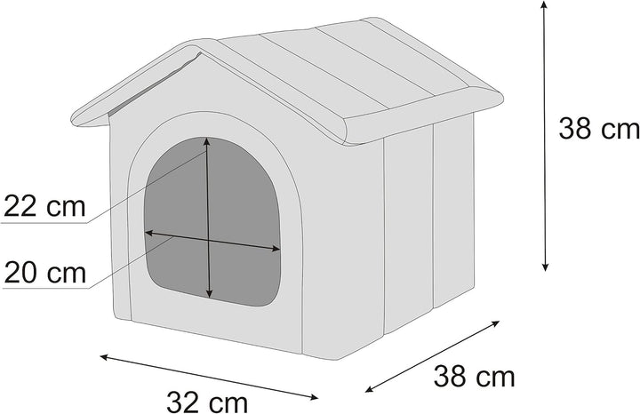 Hundehütte Hundehöhle Hundebett Hundehaus Katzenhöhle kleine S - 38x32 cm Navy blau S - 38x32x38 cm
