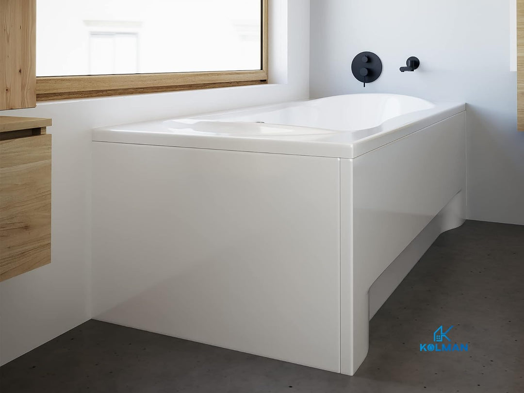 KOLMAN Badewanne LONG Rechteck 170x80 mit AcrylSchürze, Ablaufgarnitur und Füssen Komplettset 4in1 P