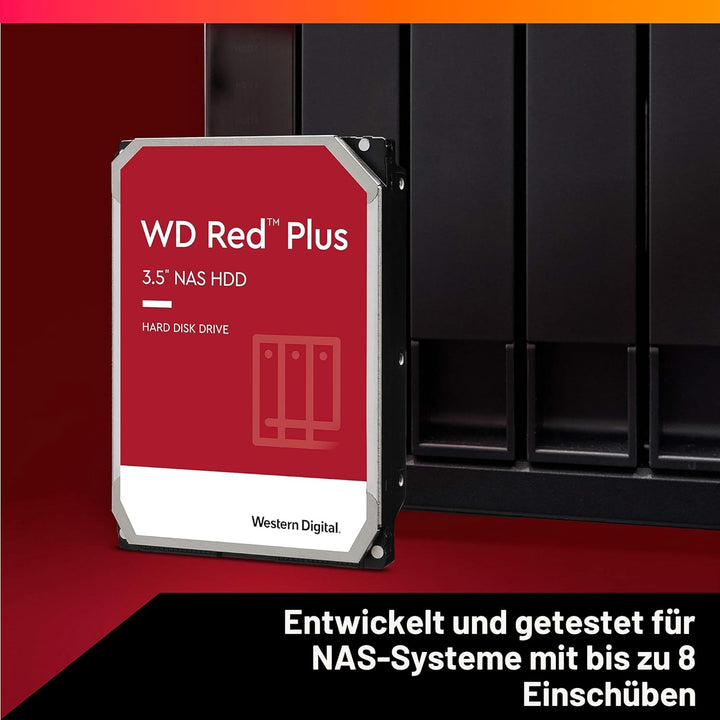 WD Red Plus interne Festplatte NAS 2 TB (3,5 Zoll, Workload-Rate 180 TB/Jahr, 5.400 U/min, 64 MB Cac