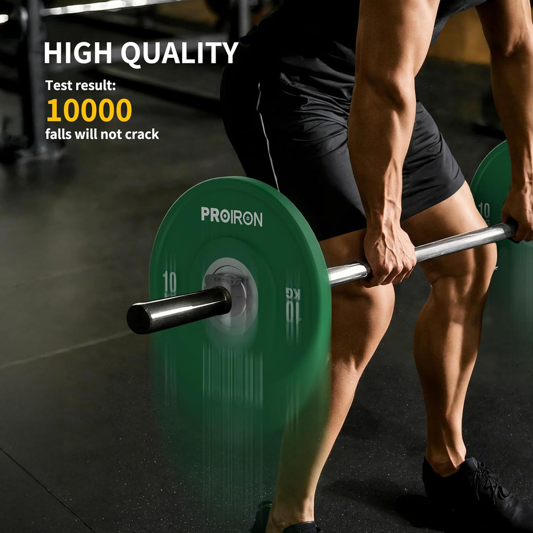 PROIRON Hantelscheiben, Olympic Bumper Plates 50mm, 5-25kg, Hartgummi, Hanteln Gewichtsscheiben nach