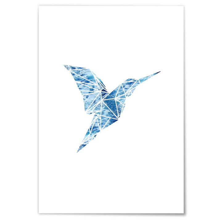 JUNIWORDS Poster mit/ohne Holzrahmen - Wähle ein Motiv - Kolibri Ozean - Wähle eine Grösse - 60 x 90