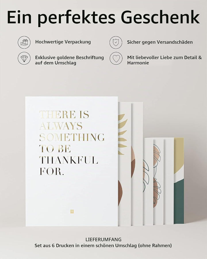 Heimlich® Premium Poster Set OHNE Bilderrahmen | 2 x DIN A3 &amp; 4 x DIN A4 - ca. 30x42 &amp; 21x30 | Stilv