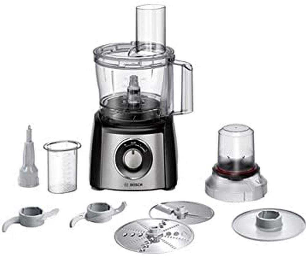 Bosch Hausgeräte MCM3401M Kompakt-Küchenmaschine, Schwarz/Edelstahl
