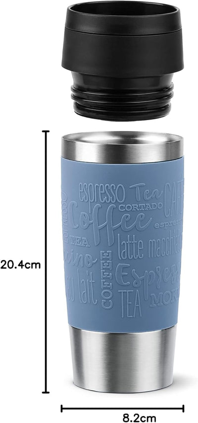 Emsa N20211 Travel Mug Classic Isolierbecher 0,36 Liter | neuer Komfort-Schraubverschluss | Edelstah