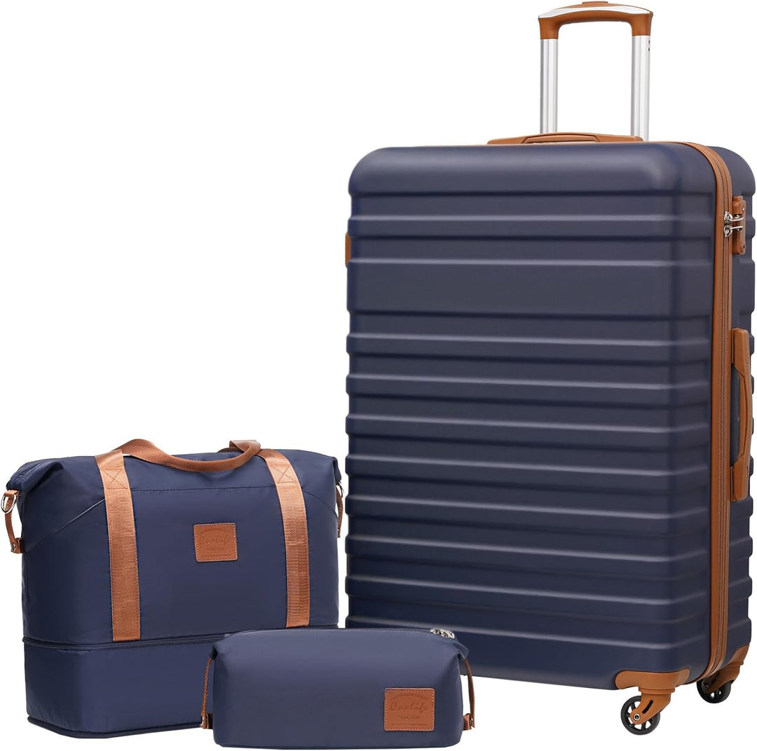 COOLIFE Koffer Trolley Koffer Reisekoffer von ABS Hartschalen Trolley 4 Rollen TSA-Schloss Der Koffe