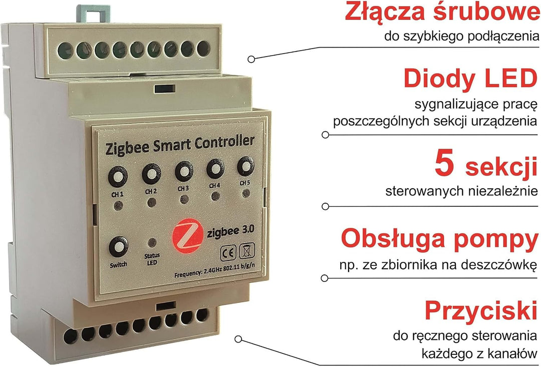 Automat-on Zigbee-Bewässerungssteuerung, 5 Sektionen, 24 VAC