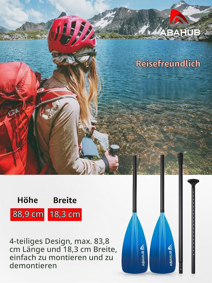 Abahub 2 in 1 Sup Kajak Paddel Aluminium Einstellbares Stand Up Paddle für Paddleboard, Aluminiumleg