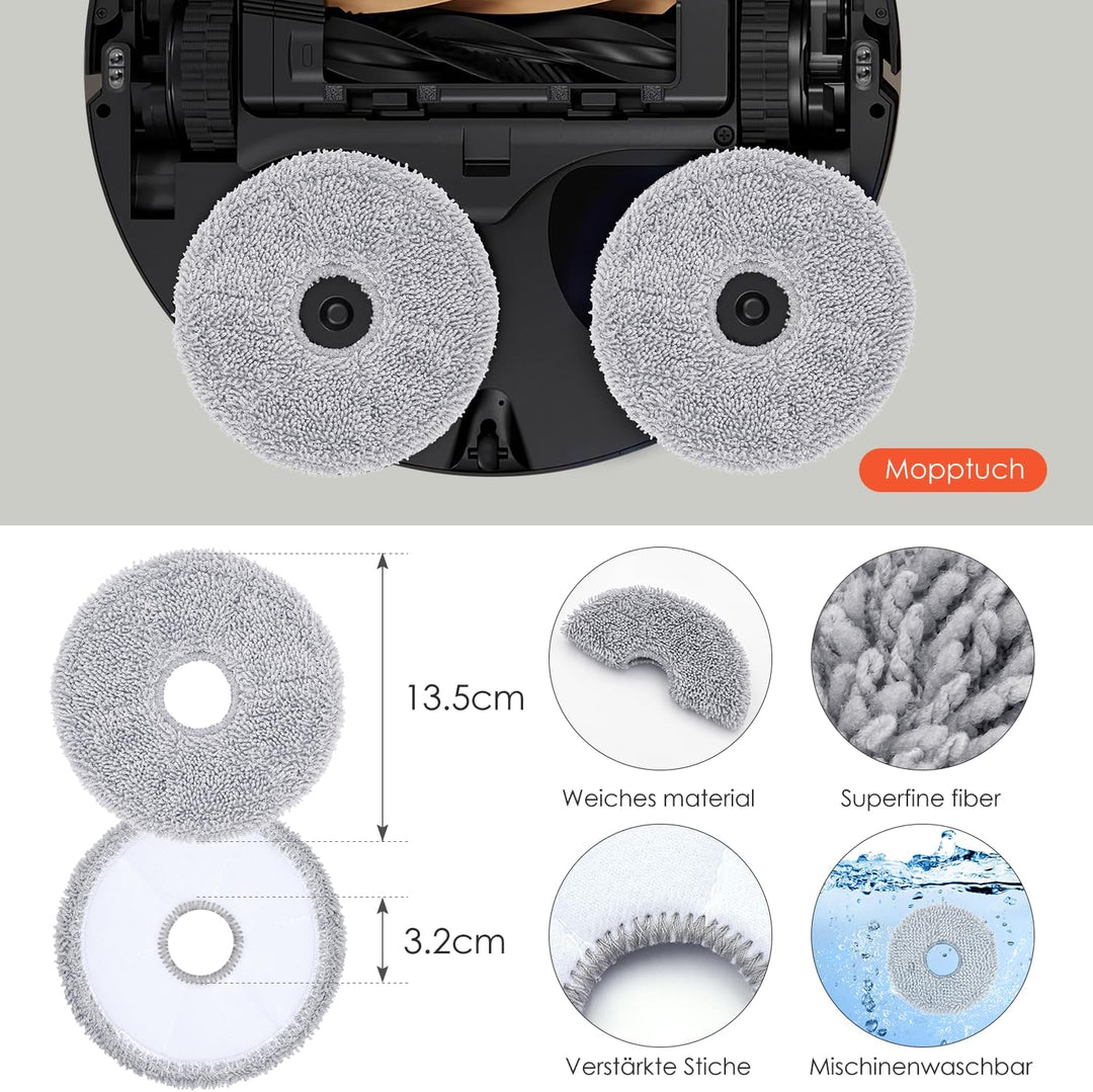 Zubehörset für dreame L40s Pro Ultra/X50 Ultra Complete/L50 Pro Ultra, 4*Staubbeutel 4*Mopp Wischpad