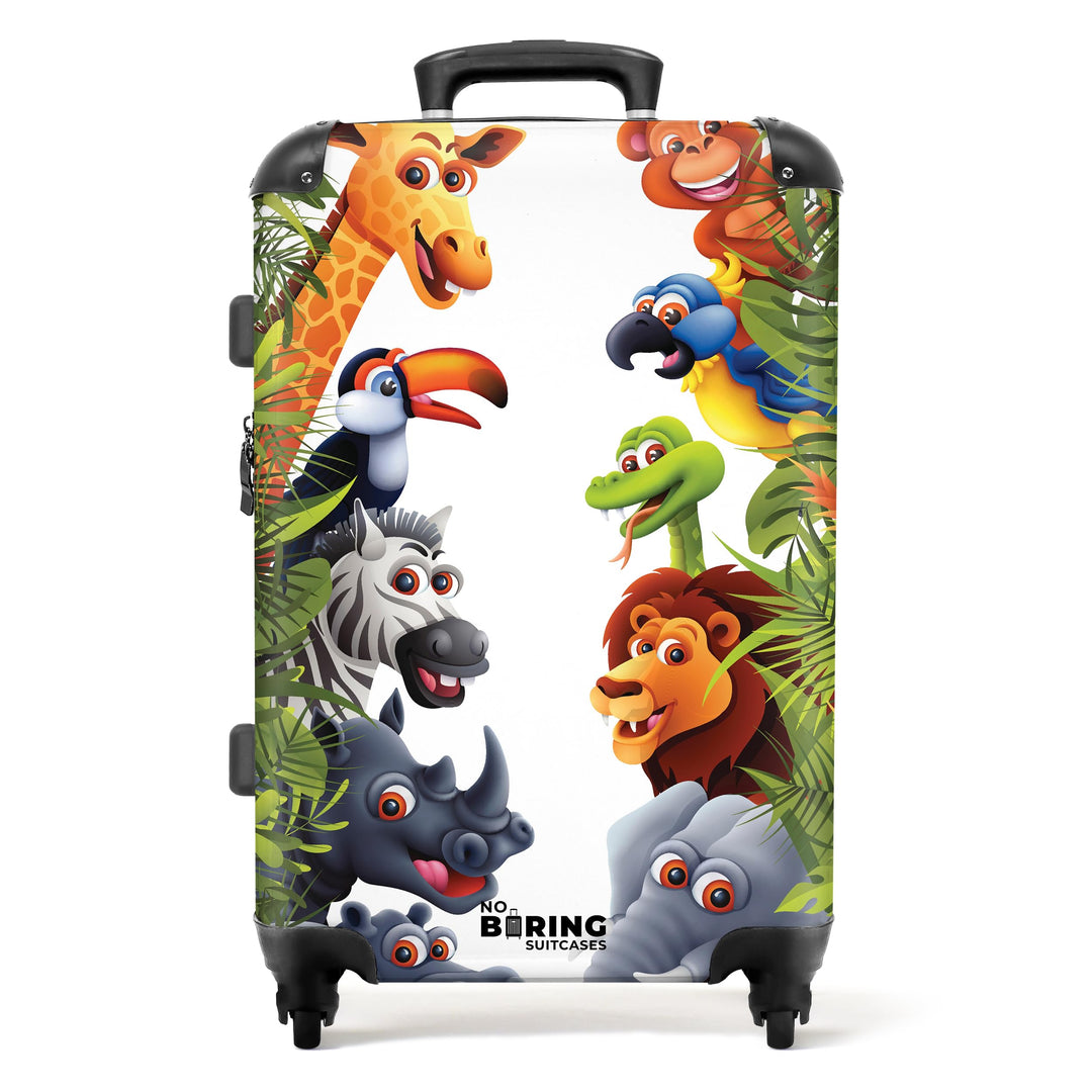 NoBoringSuitcases.com® Kindertrolley Reisekoffer mit Rollen Kinder Koffer Leicht Carry on Luggage Ti