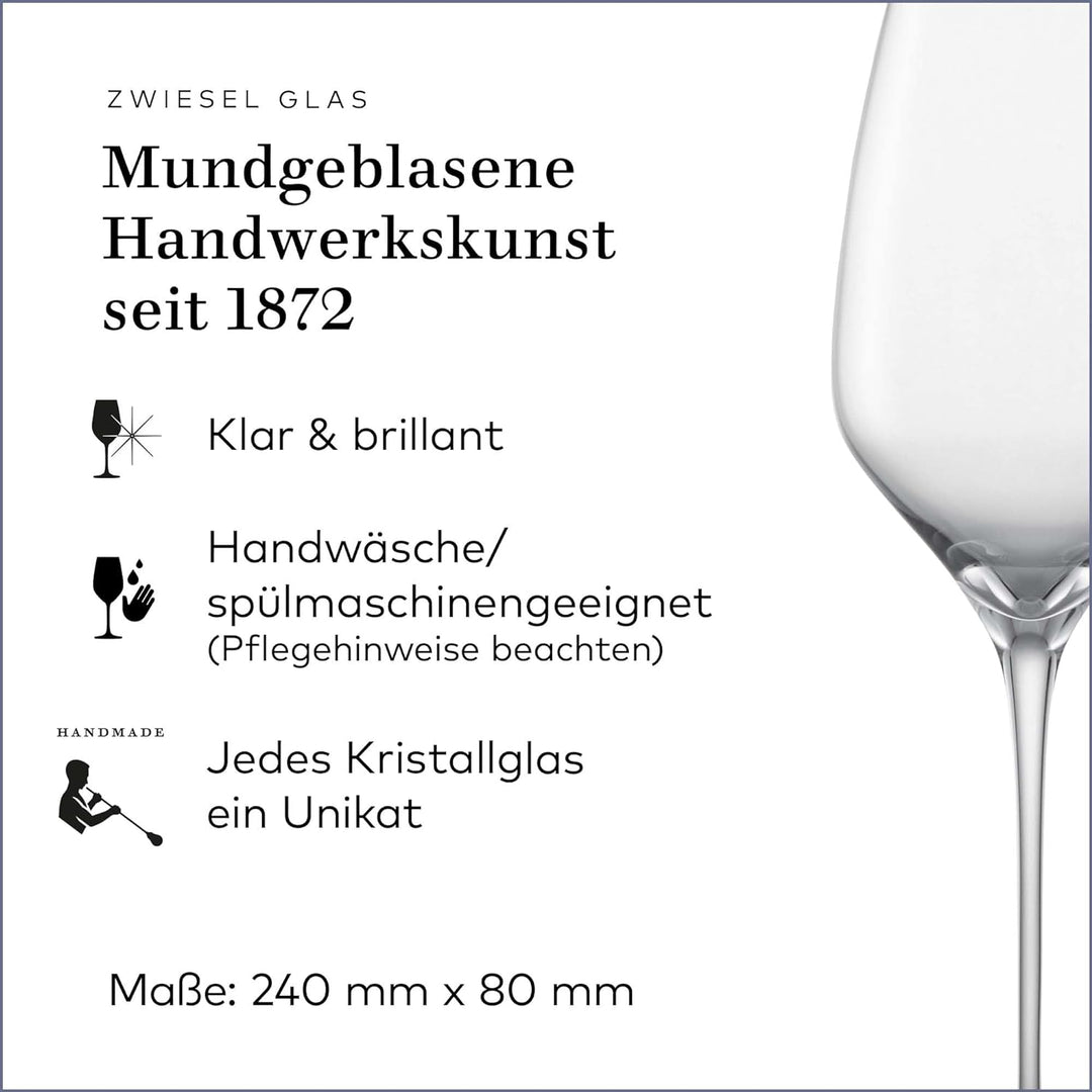 Zwiesel Glas Riesling Weissweinglas Alloro (2-er Set), in Handarbeit mundgeblasene Weingläser, ästhe