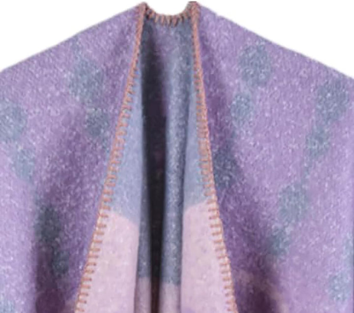 Shmily Girl Damen Poncho Winter Schal Decke Cape Elegant Warme Schultertuch Mantel Strickpullover Ei