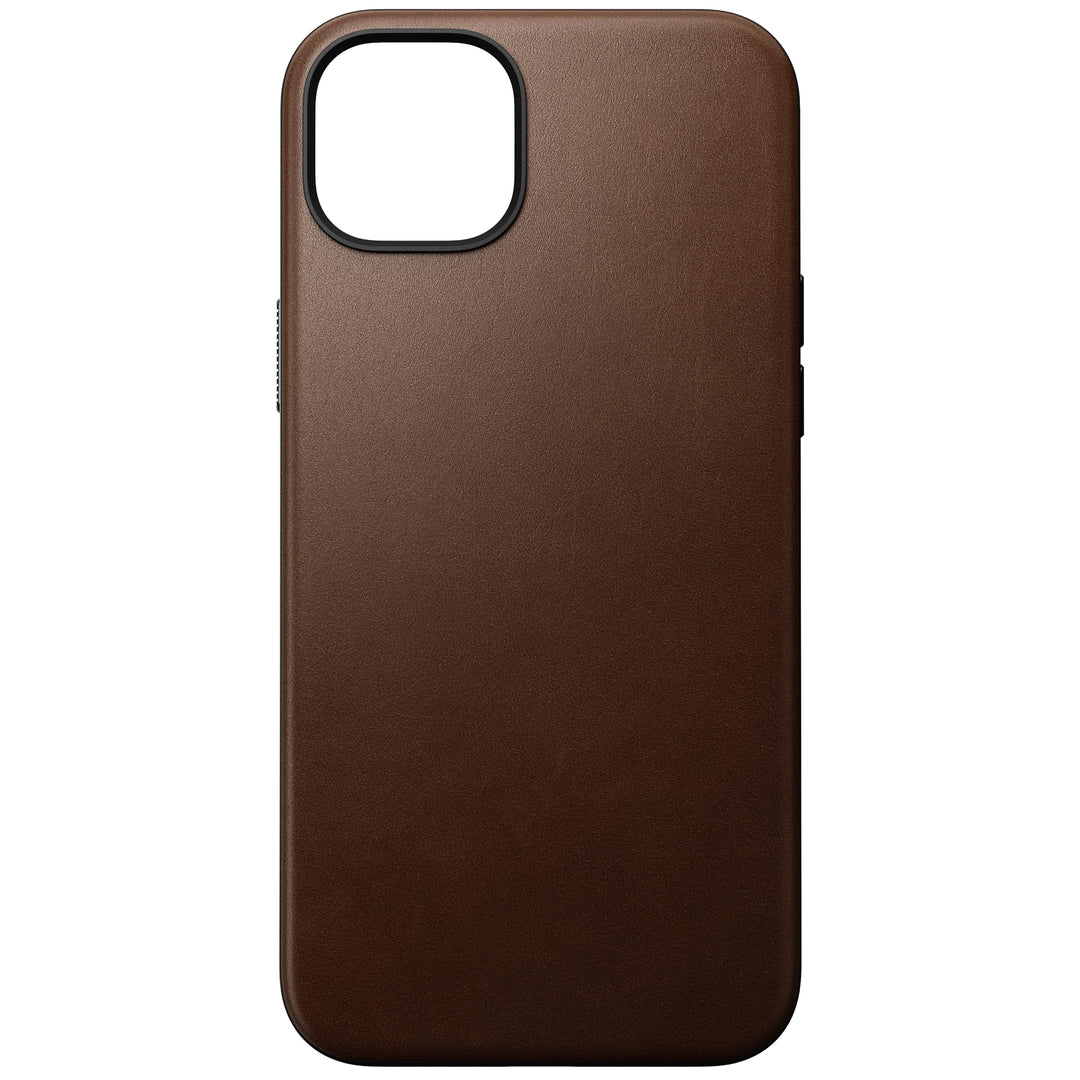 NOMAD Modern Leather Case | für iPhone 15 Plus | Schutzhülle aus Polycarbonat und hochwertigem Echtl