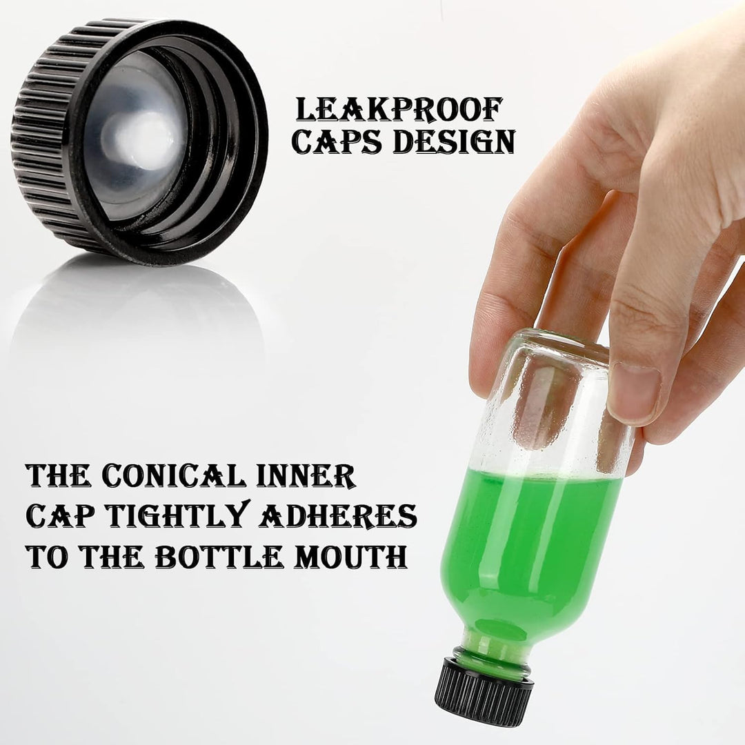 Mini Glasflaschen mit Deckel, Shot Flaschen zum Befüllen 60ml, Kleine Glasflaschen, Kleine Schnapsfl