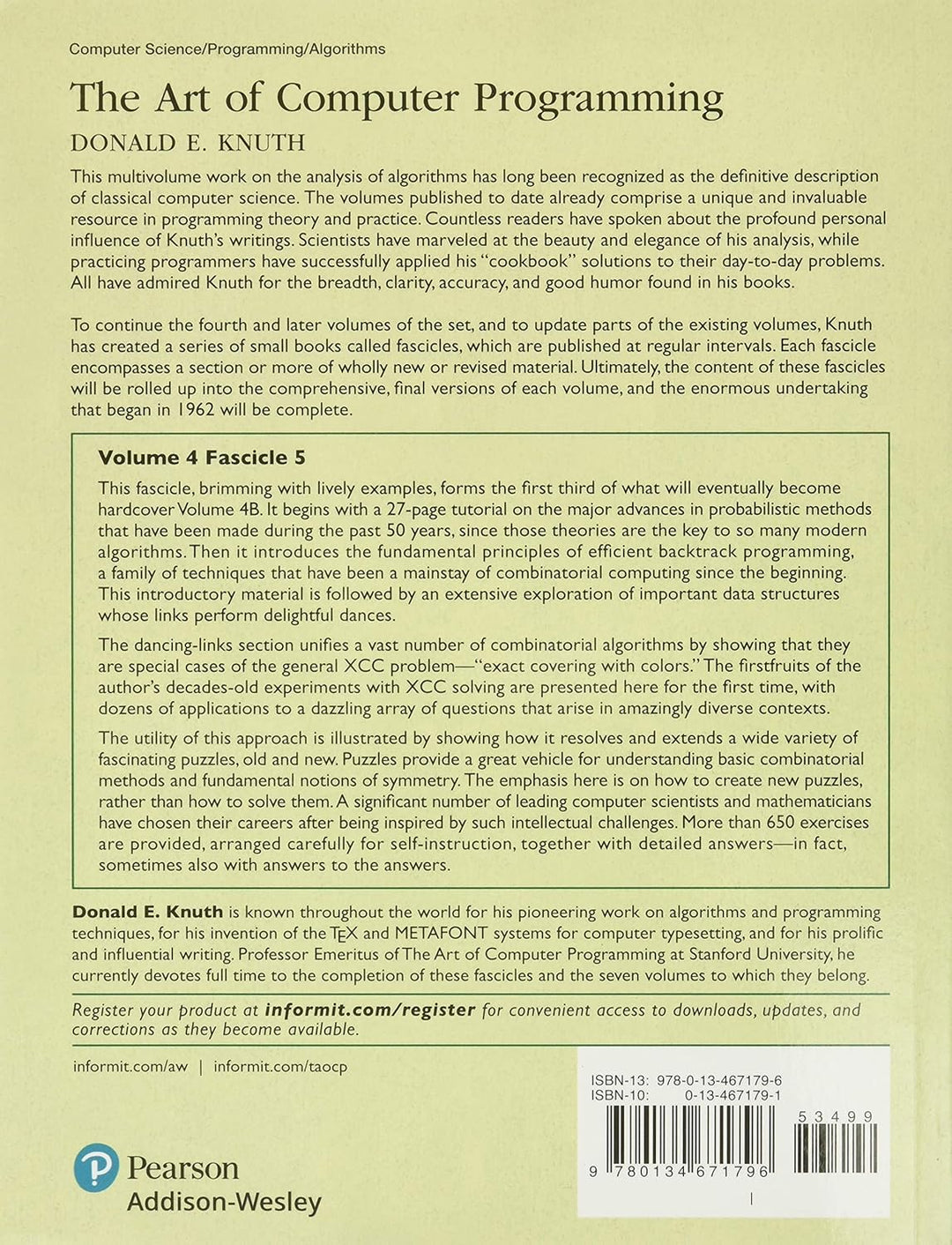 The Art of Computer Programming, Fascicle 5: Mathematical Preliminaries Redux; Introduction to Backt