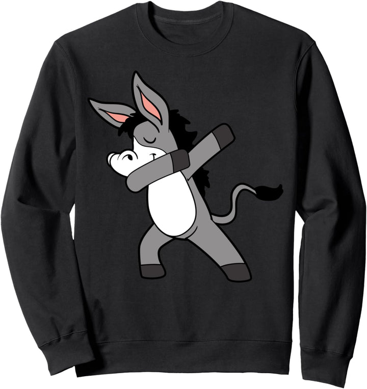Dabbing Dab Esel Hausesel Tiere Lustig Fun Musik Party Disco Sweatshirt