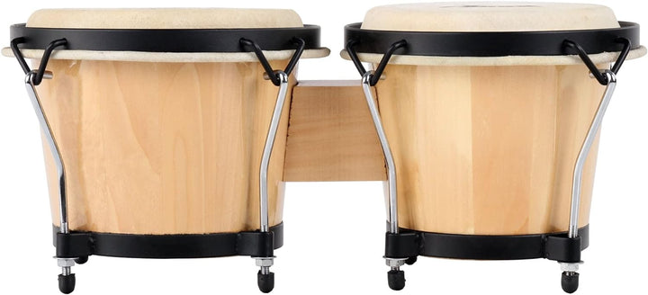 XDrum Bongos Club - 6" Macho und 7" Hembra - Naturfelle - professionelles Stimmsystem - Schwarz sati